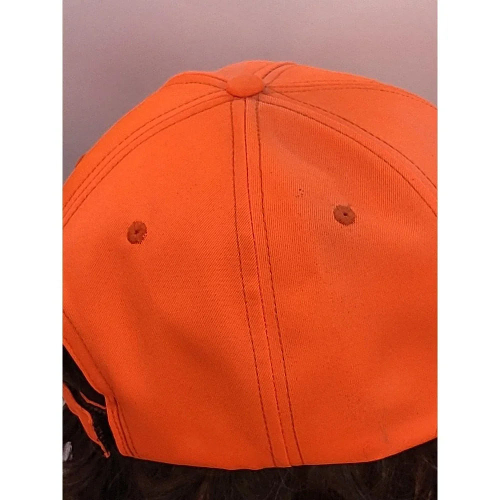 Vintage Unionwear Made‎ in America Orange Baseball Cap Hat USA Flag Casualwear
